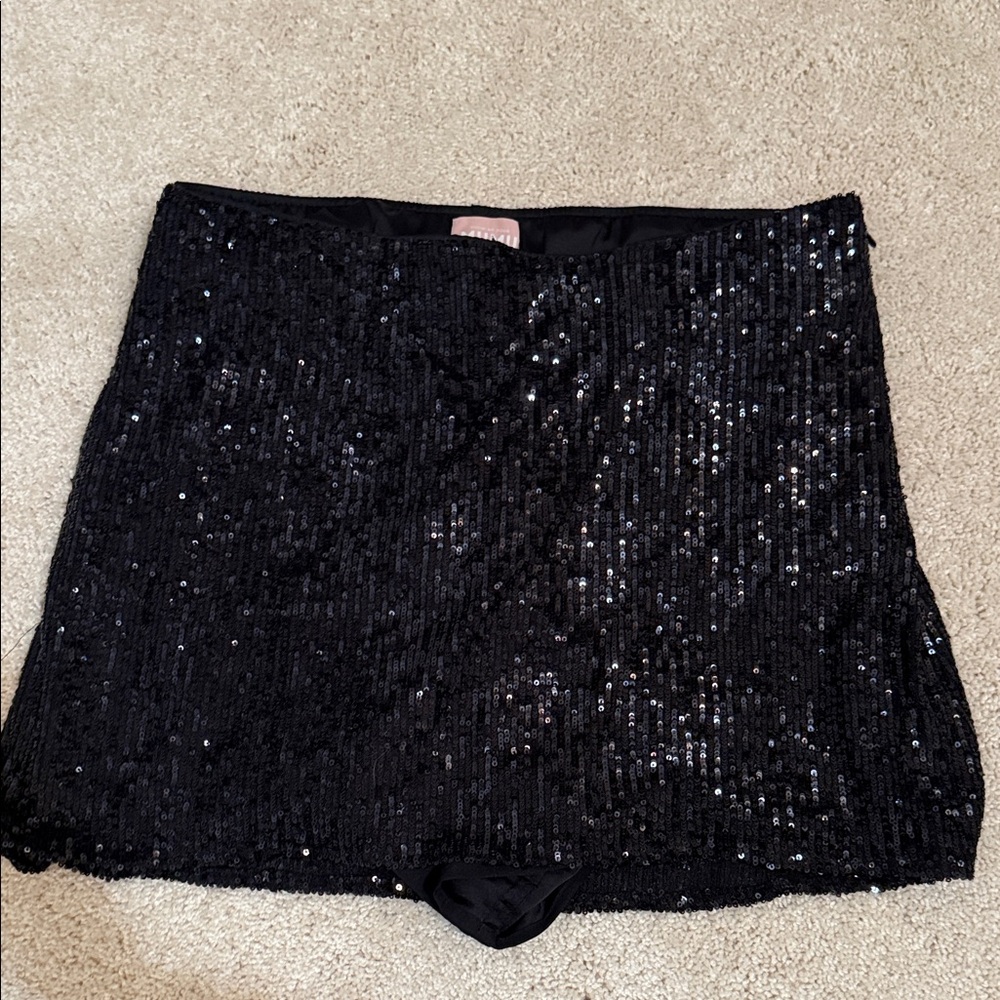 Show Me Your MuMu Black Sequin Skort